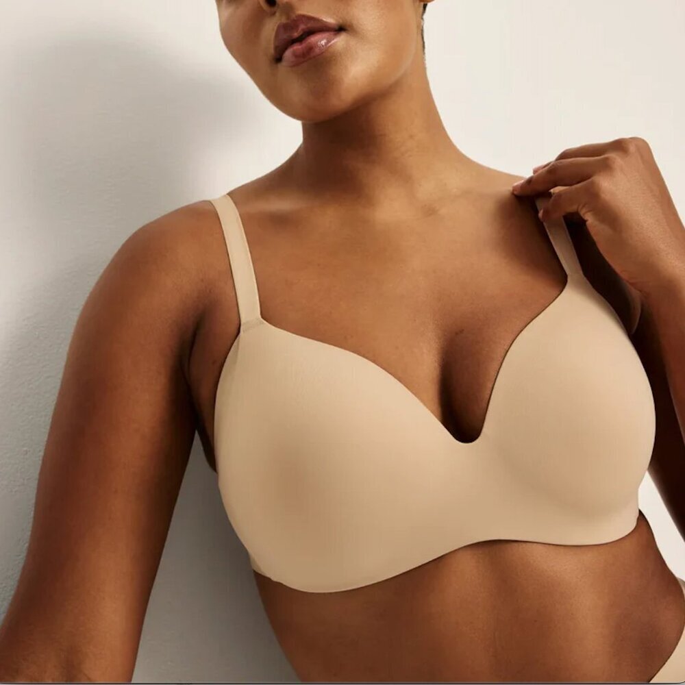 Knix Wing Woman Bra Nude Cream Wireless Plus Size 7++ Large Cup